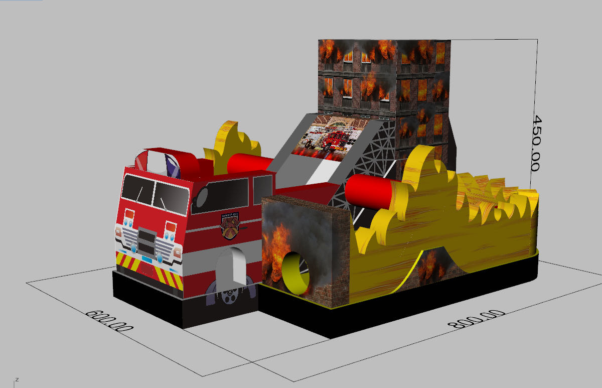 inflatable fireman truck